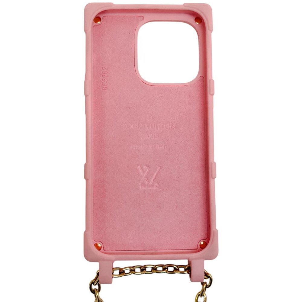 Louis Vuitton Pink Logo iPhone 15 Case with Chain - Picture 4 of 4